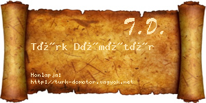 Türk Dömötör névjegykártya